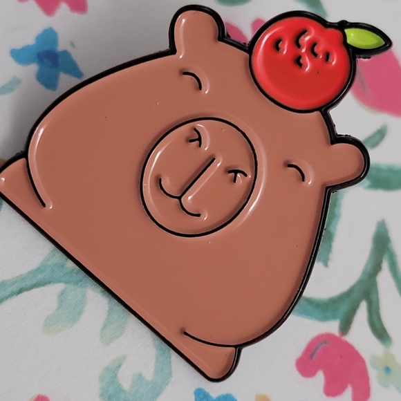 Capybara Of Contentment Enamel Pin - Picture 4 of 10